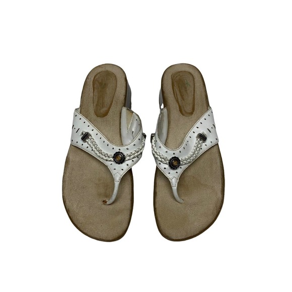 Baretraps Shoes - Bare Traps Womans White Slide Slip On Sandals Size 8 Leather
